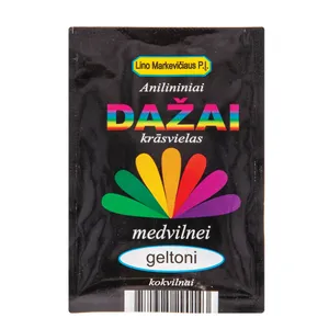 Anilininiai dažai medvilnei geltona spalva