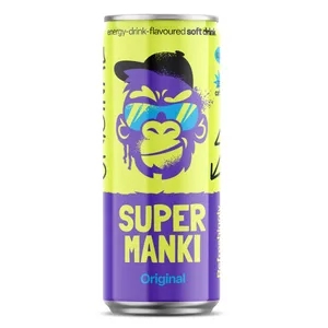 Energinio gėrimo skonio gaivusis gėrimas su matės ekstraktu ir vitaminais SUPER MANKI, 330 ml