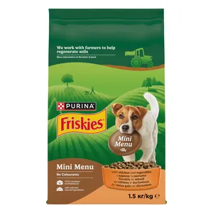 Sausas mažų veislių šunų ėdalas FRISKIES su vištiena, 1,5 kg