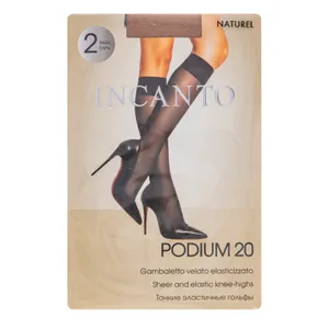 Moteriškos puskojinės INCANTO PODIUM 20 DEN, vienas dydis, spalva NATUREL, 2 vnt.