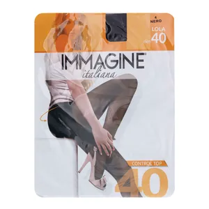 Moteriškos pėdkelnės IMMAGINE LOLA 40 DEN, 4 dydis, spalva NERO