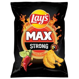 Čili pipirų ir žaliųjų citrinų skonio bulvių traškučiai LAY'S MAX STRONG, 250 g