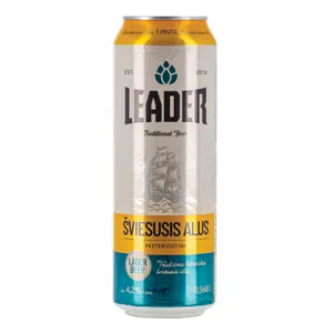Šviesusis alus LEADER (4,2%), 568 ml