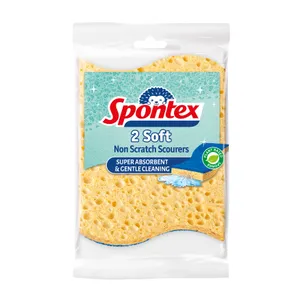 Augalinės kilmės šveitimo kempinės SPONTEX SOFT, 2 vnt.