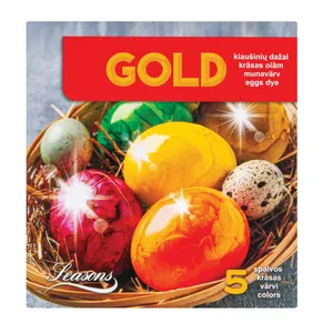 Perlamutriniai kiaušinių dažai GOLD 5 spalvos