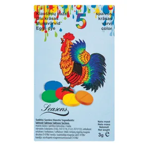 Kiaušinių dažai 5 spalvos, tabletės
