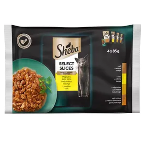 Konservuotas kačių ėdalas su paukštiena SHEBA, 4x85 g
