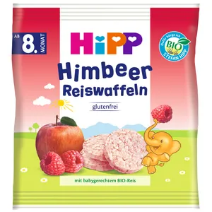 Ekologiški aviečių skonio ryžių paplotėliai nuo 8 mėn. HIPP, 33 g