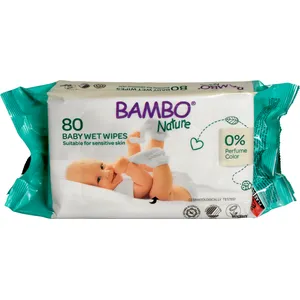 Drėgnosios kūdikių servetėlės BAMBO NATURE, 80 vnt.