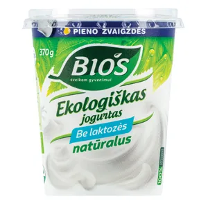 Ekologiškas jogurtas be laktozės BIOS, 3,8% rieb., 370 g
