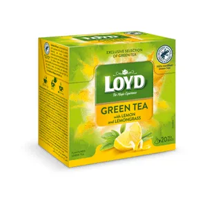 Žalioji arbata citrinų-citrinžolės skonio arbata LOYD, 20X1,5 g