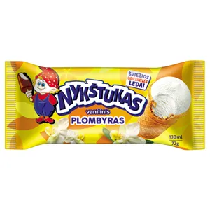 Vanilinis plombyras vafliniame puodelyje NYKŠTUKAS, 130 ml