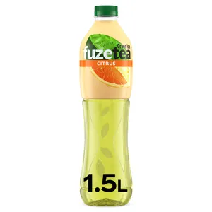 Citrusų skonio gaivusis gėrimas su žaliosios arbatos ekstraktu FUZETEA, 1,5 l