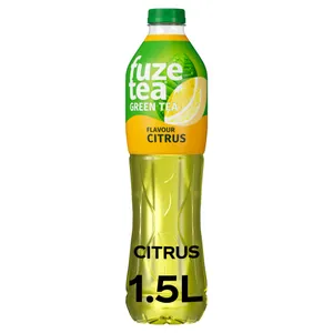Citrusų skonio gaivusis gėrimas su žaliosios arbatos ekstraktu FUZETEA, 1,5 l