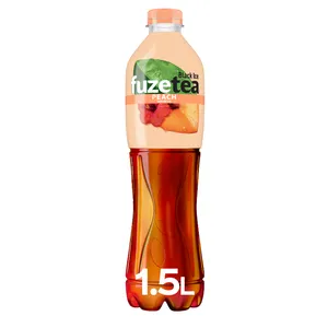 Negazuotas persikų skonio gaivusis arbatos gėrimas FUZETEA, 1,5 l