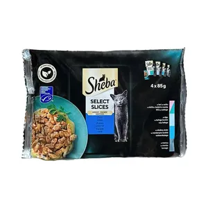 Kačių ėdalas su žuvimis SHEBA, 4x85 g