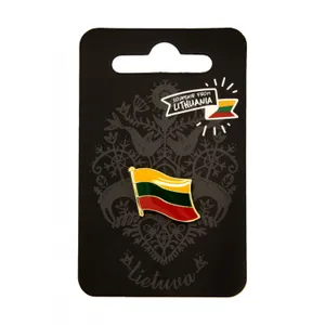 Metalinis ženkliukas Lietuvos vėliava 20x15 mm