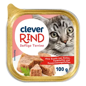 Visavertis suaugusių kačių ėdalas CLEVER, 100 g , Rind