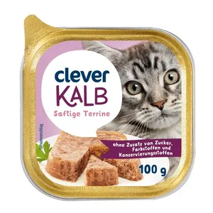 Visavertis sausas suaugusių kačių ėdalas su veršiena CLEVER, 100 g Kalb