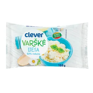 Varškė liesa 0,5% rieb. CLEVER, 180 g