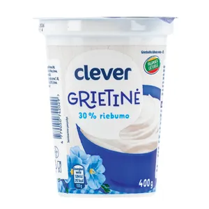 Grietinė 30% rieb. CLEVER, 400 g