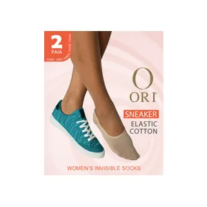 Moteriškos pėdutės ORI SNEAKER ELASTIC COTTON, 35-38 dydis, spalva NERO, 2 poros