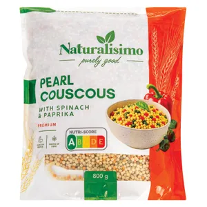 Perlinis kuskusas paprikų ir špinatų skonio NATURALISIMO, 800g