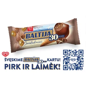 Šokoladiniai ledai su vaflių gabaliukais BALTIJA, 140 ml