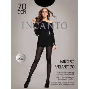 Moteriškos pėdkelnės INCANTO MICRO VELVET 70 DEN, 2 dydis, spalva VERDE