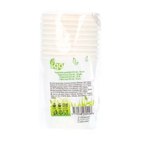 Balti popieriniai puodeliai 8OZ, 1 vnt