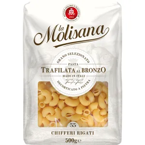 Visų grūdo dalių makaronai LA MOLISANA 55 CHIFFERI RIGATI (rageliai), 500g
