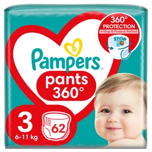 Sauskelnės JP, 3 dydis 6 - 11 kg. PAMPERS PANTS, 60 vnt.
