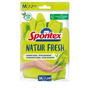 Natūralaus latekso pirštinės  SPONTEX NATUR FRESH, M dydis