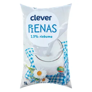 Pienas CLEVER, 2,5% rieb., 1 l