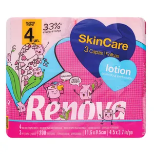 Tualetinis popierius RENOVA SKIN CARE LOTION, 4 vnt.