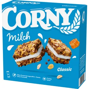 Javainių batonėliai su pieniniu pertepimu CORNY MILK, 120 g