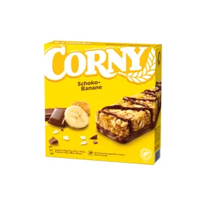 Pieniško šokolado-bananų skonio javainių batonėliai CORNY, 150 g
