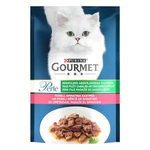 Konservai katėms su upėtakiu GOURMET PERLE, 85 g