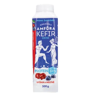 Kefyro gėr. „GRAIKIŠKA AMFORA PROTEIN“ su vyšn. ir mėl., 1,8% rieb., 500 g 