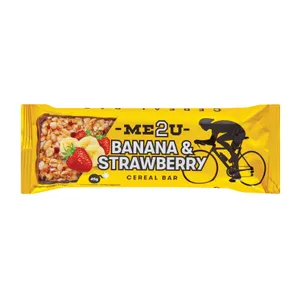 Javainių batonėlis ME2U BANANA&STRAWBERRY, 45 g