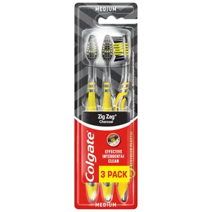 Dantų šepetėlis COLGATE ZIG-ZAG CHARCOAL 3-PACK