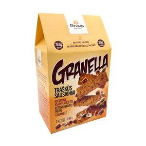 Dzūkijos keturių grūdų sausainiai Granella su riešutais ir sūria karamele, 240 g