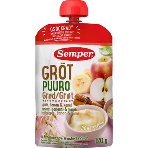 Ryžių-avižų košė obuolių,cinamono 6 mėn. SEMPER RTE, 120 g