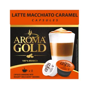Kavos kapsulės AROMA GOLD Latte Macchiato Caramel, 180g