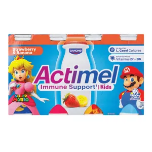 ACTIMEL Braškių ir bananų skonio jogurtinis gėrimas su L. casei Danone bei vitaminais B6 ir D, 1,4 % riebumo