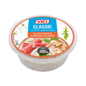 Surimi gabaliukai su krevetėmis baltame padaže, 200 g