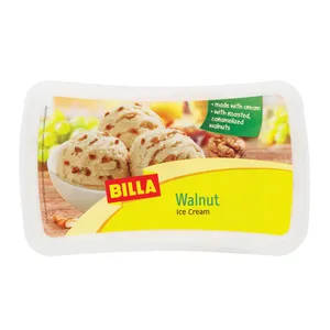 Valgomieji ledai BILLA su grietinėle ir karamelizuotais, skrudintais graikiniais riešutais, 1 l