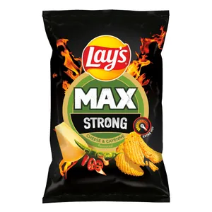 Sūrio ir aitriųjų paprikų skonio bulvių traškučiai LAY'S MAX STRONG, 120 g