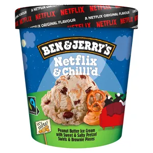Žemės riešutų skonio valgomieji ledai su sūriai saldžių riestainiukų įdaru ir šokoladinio pyrago gabaliukais BEN&JERRY'S, 465 ml