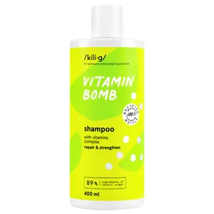 Plaukus stiprinantis šampūnas su vitaminų kompleksu KILIG VITAMIN BOMB, 400 ml